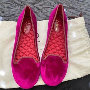 Fuschia Velvet Loafers